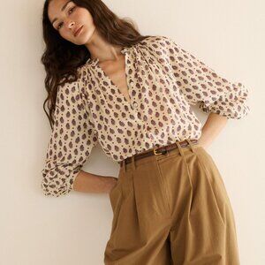 DOEN JULIENNE TOP IN PROVENCAL PAISLEY, XS